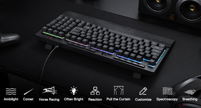 Redragon K515 Shiva RGB Gaming Keyboard | 98 Keys Mechanical Feel | Linear Switch | Detachable Wrist Rest | USB Wired