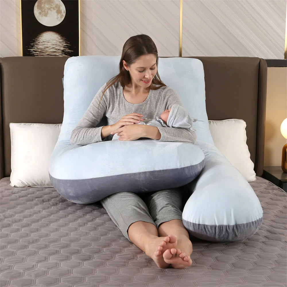 PANGDUBE Pregnancy Pillow – 130×70cm Maternity Body Pillow for Sleeping, Nursing & Breastfeeding Support