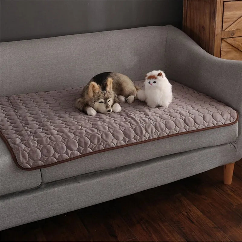 Cooling Dog Mat for Summer – Washable Pet Bed Pad for Small, Medium, Large Dogs & Cats – Breathable, Lightweight Sofa Blanket