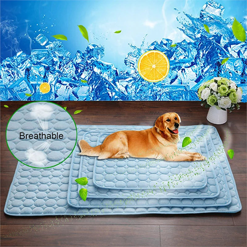 Cooling Dog Mat for Summer – Washable Pet Bed Pad for Small, Medium, Large Dogs & Cats – Breathable, Lightweight Sofa Blanket