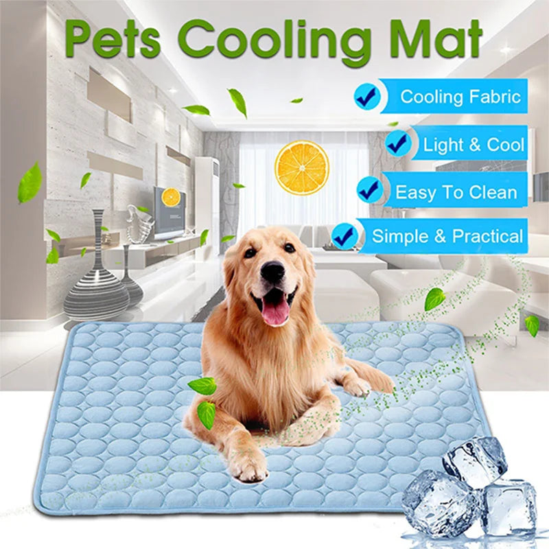 Cooling Dog Mat for Summer – Washable Pet Bed Pad for Small, Medium, Large Dogs & Cats – Breathable, Lightweight Sofa Blanket
