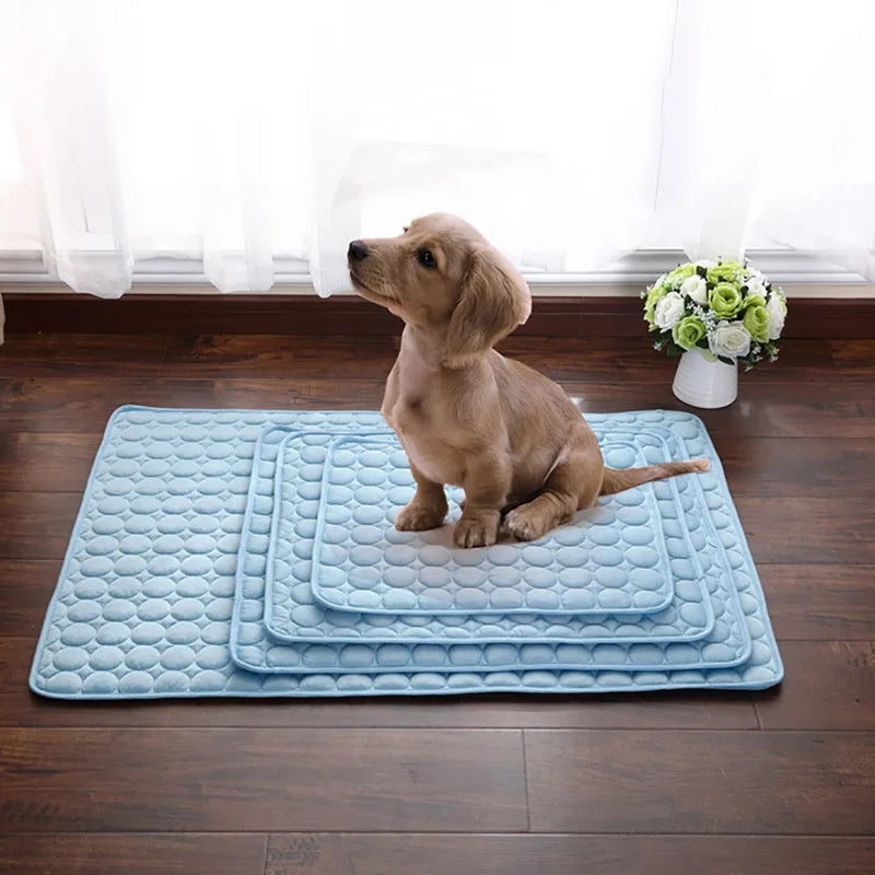 Cooling Dog Mat for Summer – Washable Pet Bed Pad for Small, Medium, Large Dogs & Cats – Breathable, Lightweight Sofa Blanket