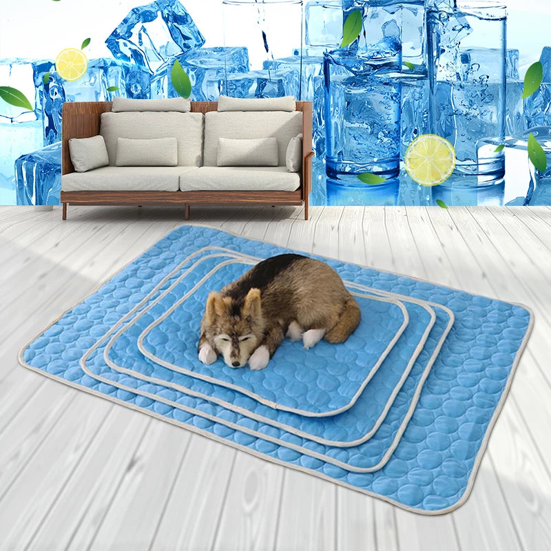 Cooling Dog Mat for Summer – Washable Pet Bed Pad for Small, Medium, Large Dogs & Cats – Breathable, Lightweight Sofa Blanket