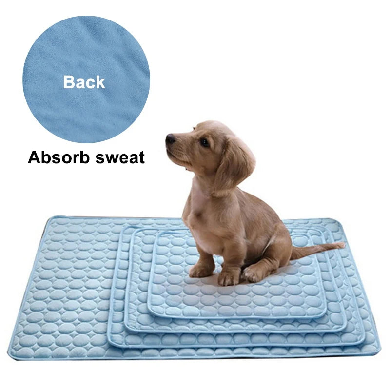 Cooling Dog Mat for Summer – Washable Pet Bed Pad for Small, Medium, Large Dogs & Cats – Breathable, Lightweight Sofa Blanket