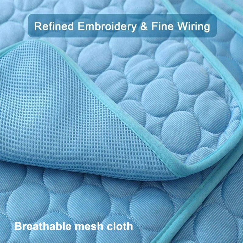 Cooling Dog Mat for Summer – Washable Pet Bed Pad for Small, Medium, Large Dogs & Cats – Breathable, Lightweight Sofa Blanket