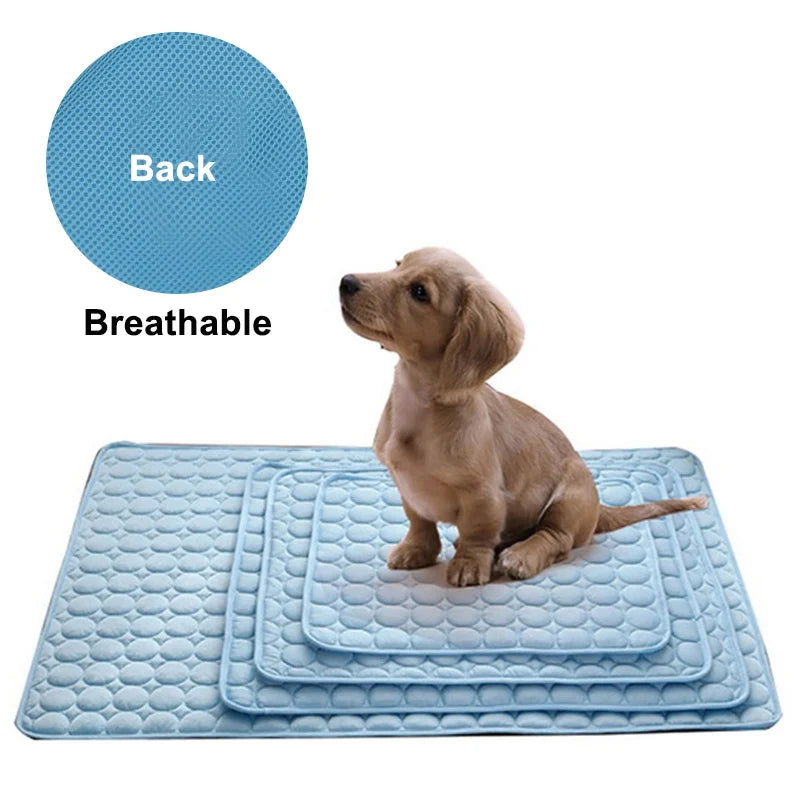 Cooling Dog Mat for Summer – Washable Pet Bed Pad for Small, Medium, Large Dogs & Cats – Breathable, Lightweight Sofa Blanket