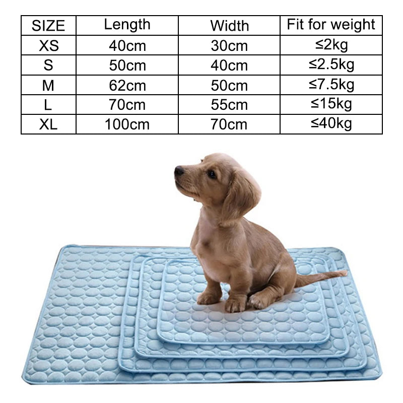 Cooling Dog Mat for Summer – Washable Pet Bed Pad for Small, Medium, Large Dogs & Cats – Breathable, Lightweight Sofa Blanket
