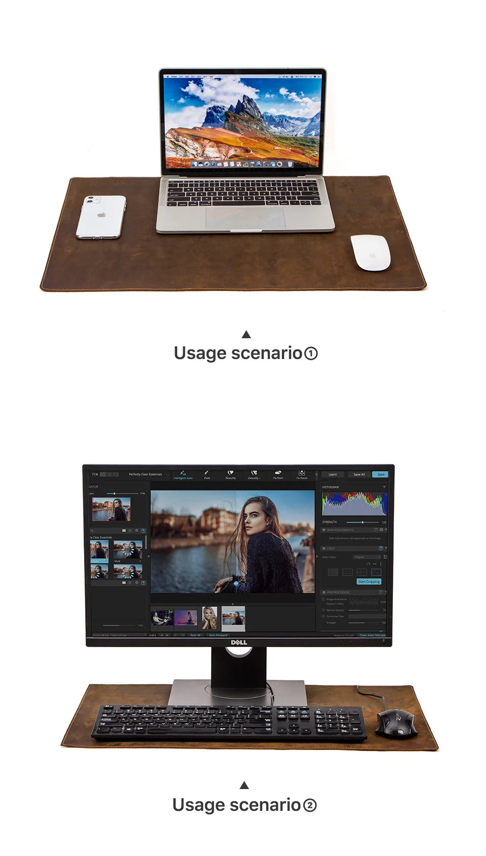 CONTACT'S FAMILY 100% Nubuck Leather Mouse Pad – Premium Desk Mat for Keyboard, Laptop & Office Computer Setup