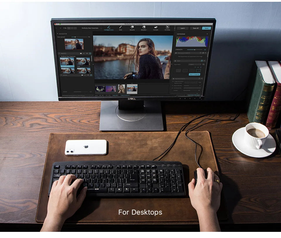 CONTACT'S FAMILY 100% Nubuck Leather Mouse Pad – Premium Desk Mat for Keyboard, Laptop & Office Computer Setup