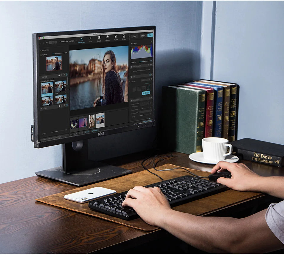 CONTACT'S FAMILY 100% Nubuck Leather Mouse Pad – Premium Desk Mat for Keyboard, Laptop & Office Computer Setup