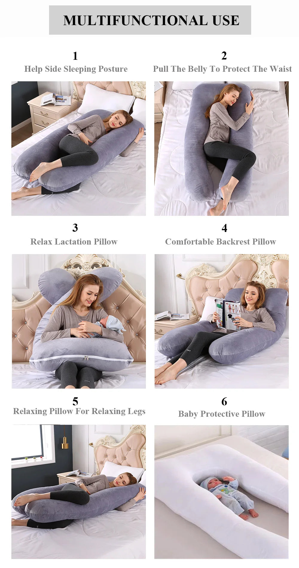 PANGDUBE Pregnancy Pillow – 130×70cm Maternity Body Pillow for Sleeping, Nursing & Breastfeeding Support