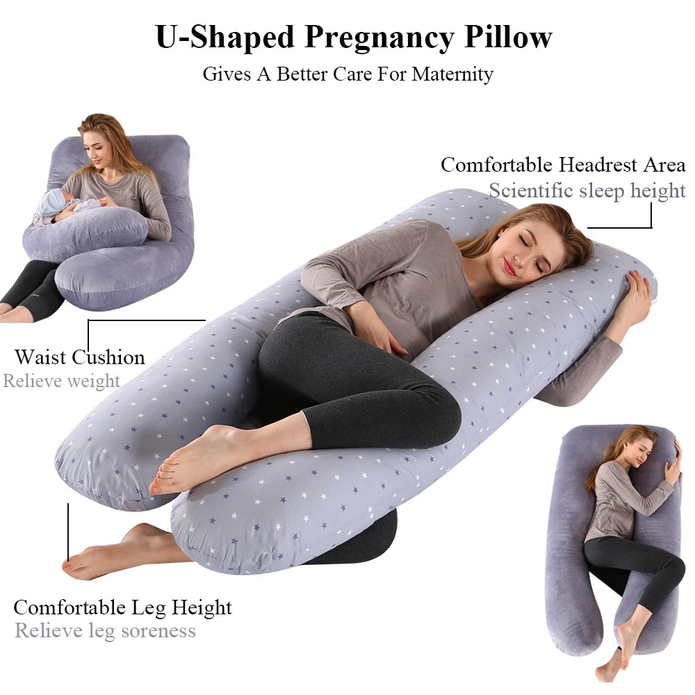 PANGDUBE Pregnancy Pillow – 130×70cm Maternity Body Pillow for Sleeping, Nursing & Breastfeeding Support