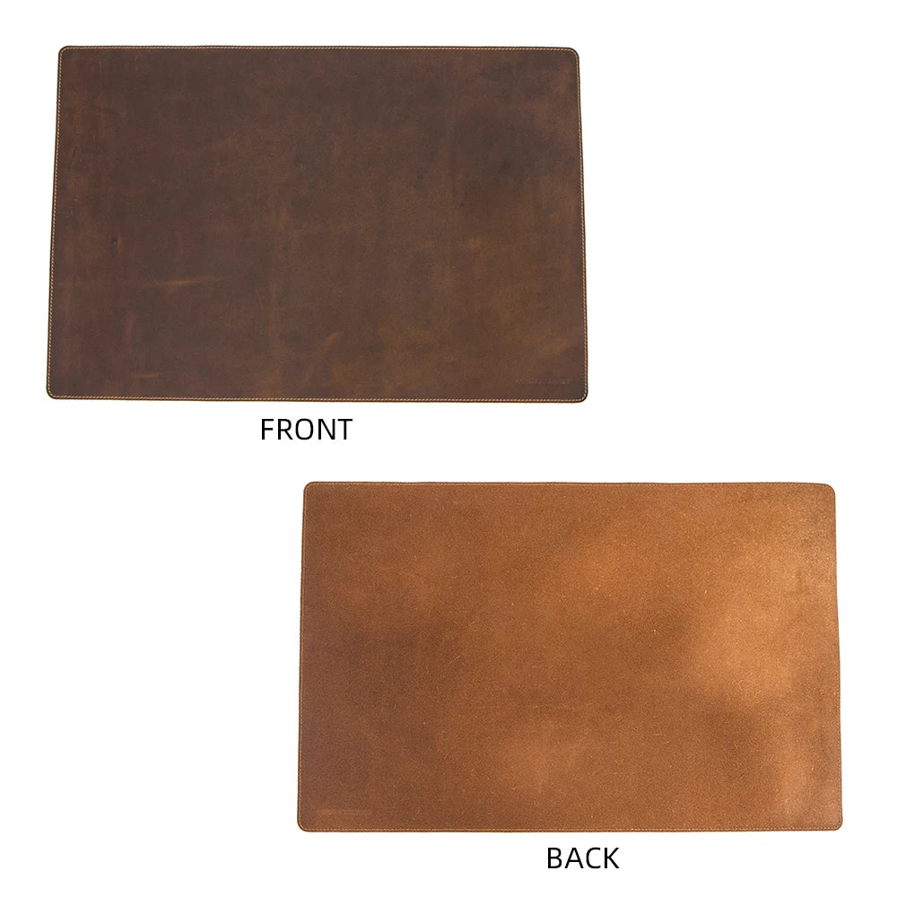 CONTACT'S FAMILY 100% Nubuck Leather Mouse Pad – Premium Desk Mat for Keyboard, Laptop & Office Computer Setup