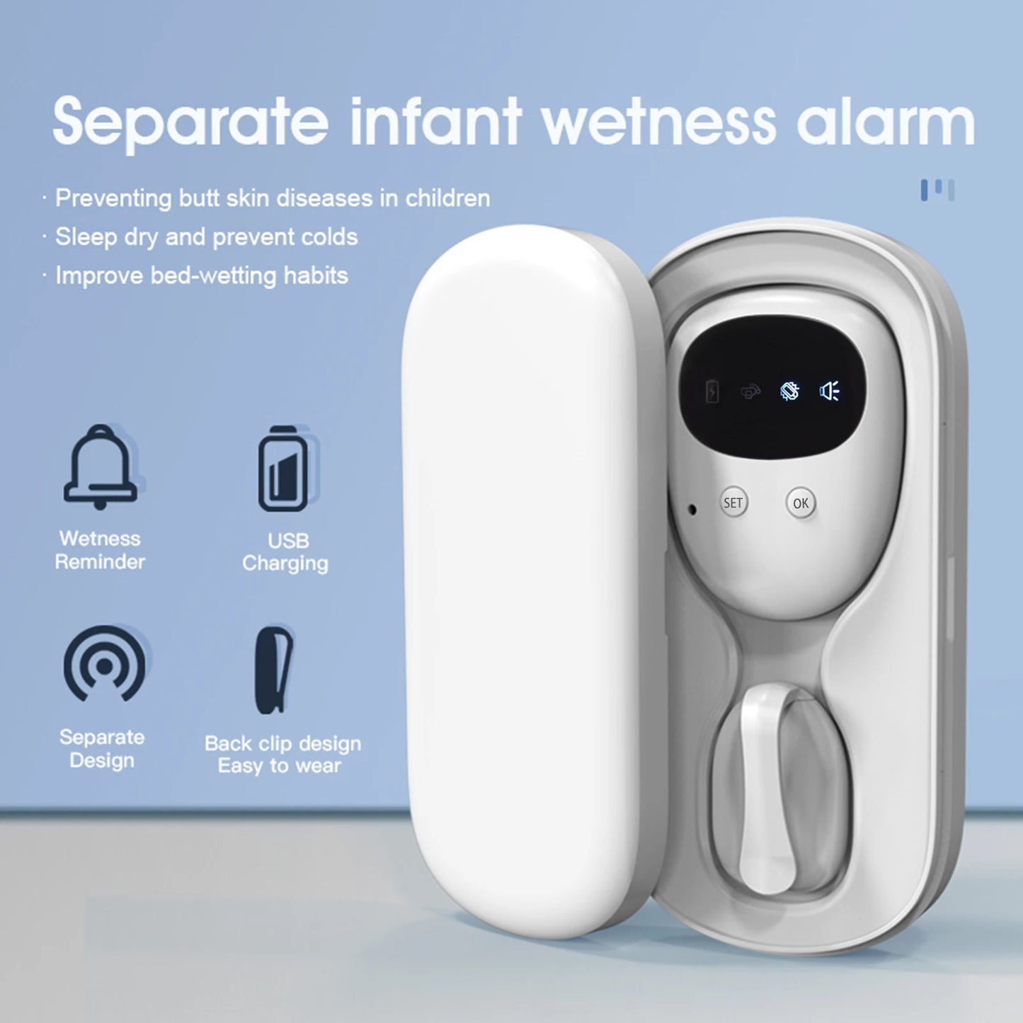 Wireless Bedwetting Alarm – Safe & Effective Potty Training Solution for Kids & Babies!