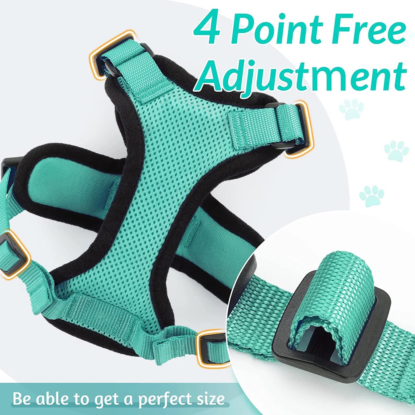 Cat Harness & Leash Set – Escape-Proof Soft Adjustable Vest Harness for Easy Walking & Control