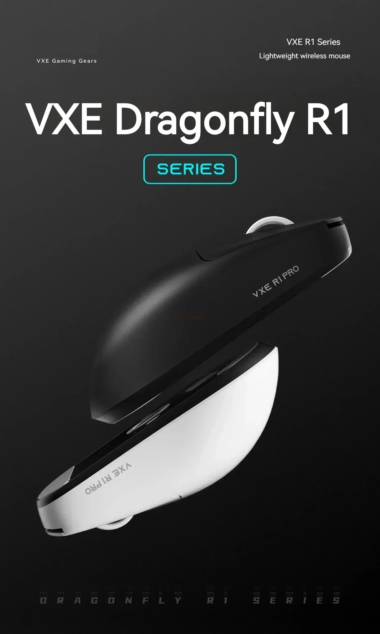 VGN VXE Dragonfly R1 Pro Max Gaming Mouse – Wireless, Bluetooth, 3395 Sensor, Lightweight 54g, Rechargeable