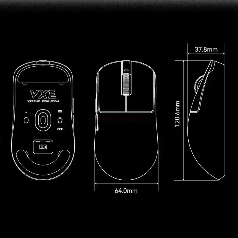 VGN VXE Dragonfly R1 Pro Max Gaming Mouse – Wireless, Bluetooth, 3395 Sensor, Lightweight 54g, Rechargeable