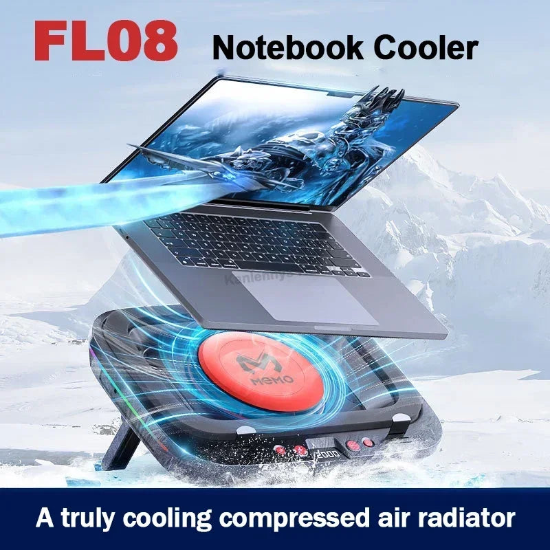FL08 Laptop Cooling Pad – Adjustable Stand with Powerful Fan & Strong Wind Pressure for Gaming Laptops & Notebooks