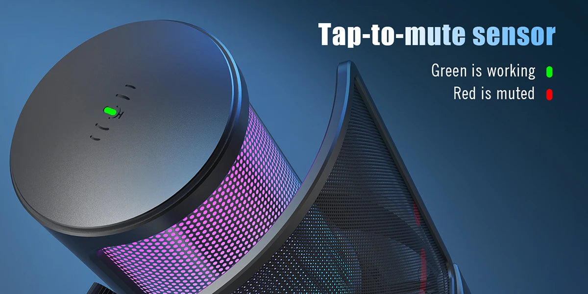 FIFINE AmpliGame A8 PLUS USB Microphone – RGB Lighting, 4 Polar Patterns, Gain Control, Live Monitoring, Mute Touch