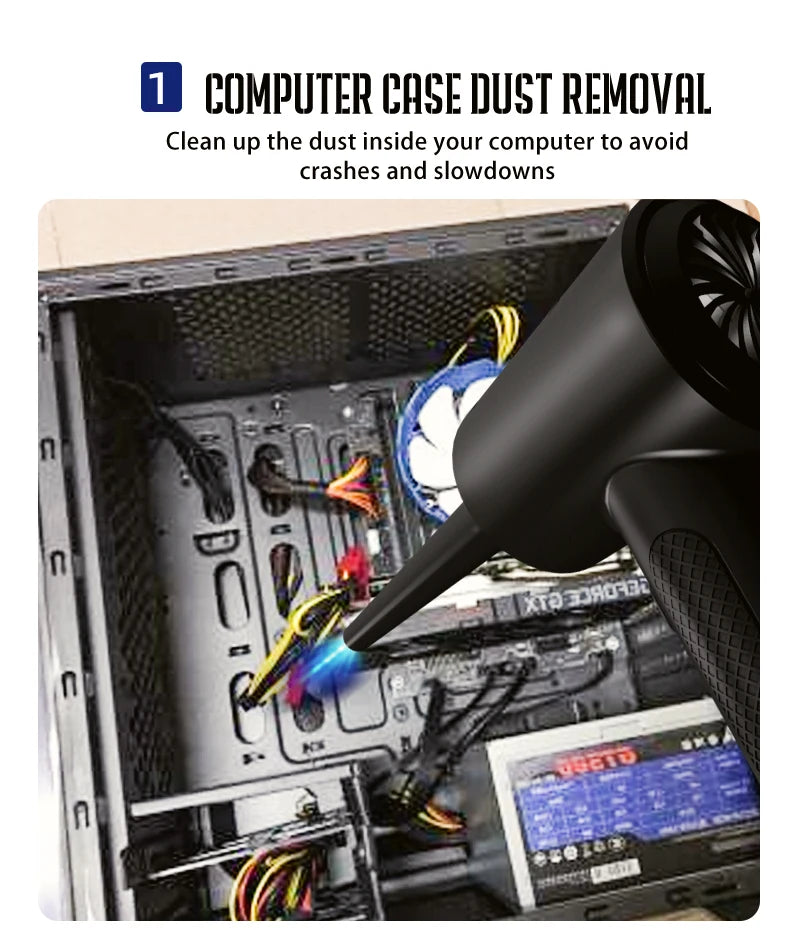 Protable Air Duster for Computer Cleaning 51000RPM Cordless Compressed Air Blower with LED Light for PC computers Keyboard Clean