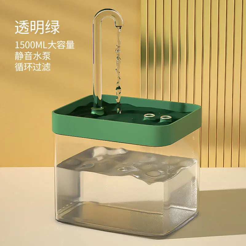 Ultra-Quiet Cat Water Fountain – Smart Automatic Pet Water Dispenser with Filter, 1.5L Recirculating Pump & Burnout Protection