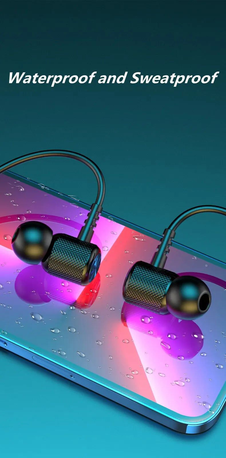 Wireless Neckband Bluetooth Earphones | HiFi 9D Stereo, Waterproof, Magnetic Earbuds | Sports Headset with Long Battery Life