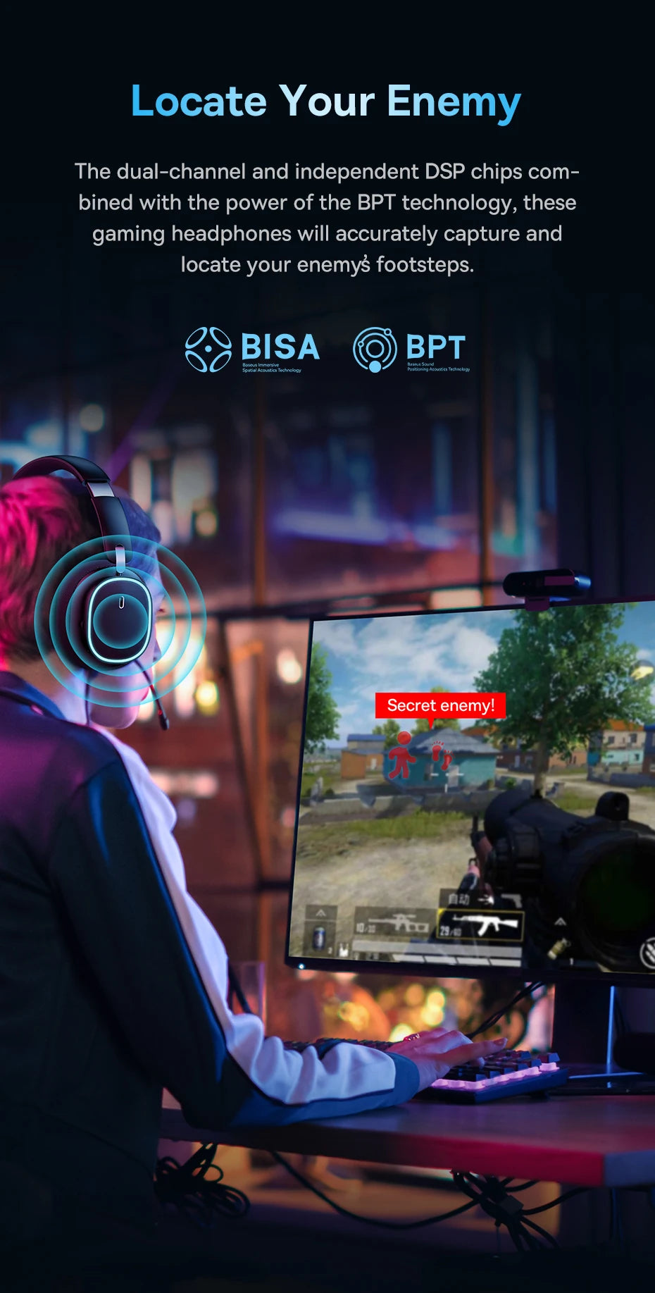Baseus GH02 Wireless Gaming Headphones with Mic | Bluetooth 5.3, 40mm Drivers, RGB, 2.4G/Wired/BT – 40H Battery, Over-Ear Headset