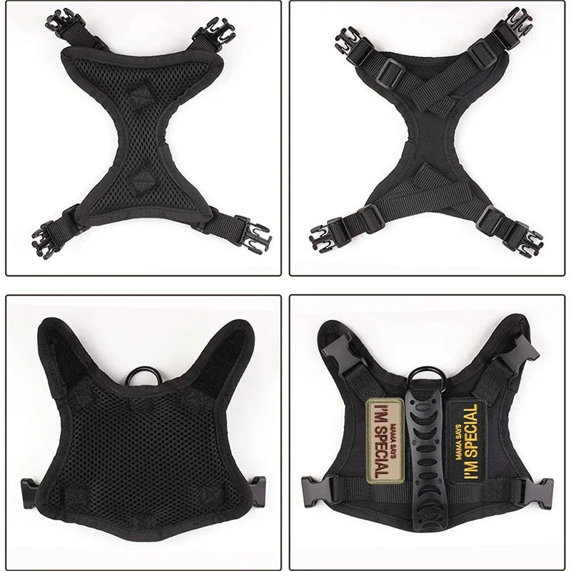 Escape-Proof Cat & Small Dog Harness Set – Adjustable Tactical Harness with Leash & Control Handle