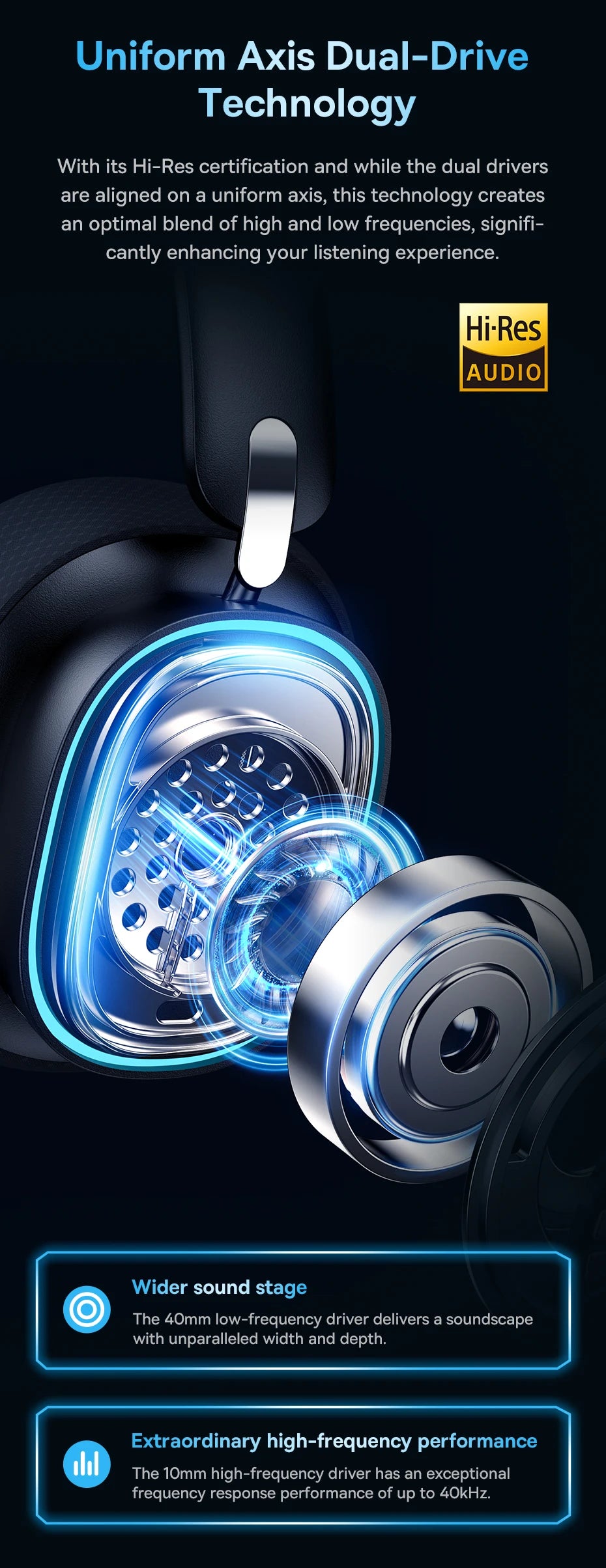 Baseus GH02 Wireless Gaming Headphones with Mic | Bluetooth 5.3, 40mm Drivers, RGB, 2.4G/Wired/BT – 40H Battery, Over-Ear Headset