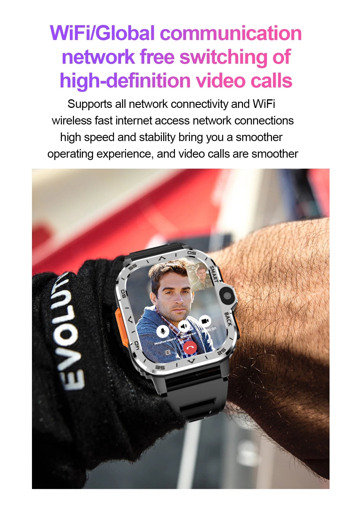 Valdus PGD 4G Android Smart Watch for Men – 64GB ROM, Dual HD Camera, NFC, WiFi, GPS, SIM Support, Fitness & Health Tracker