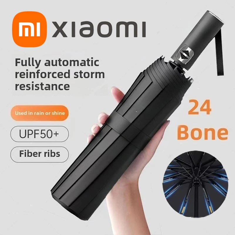 Xiaomi Automatic Umbrella 24 Bone – Large Size UV Protection Sunshade & Rain Umbrella, Foldable Windproof Design