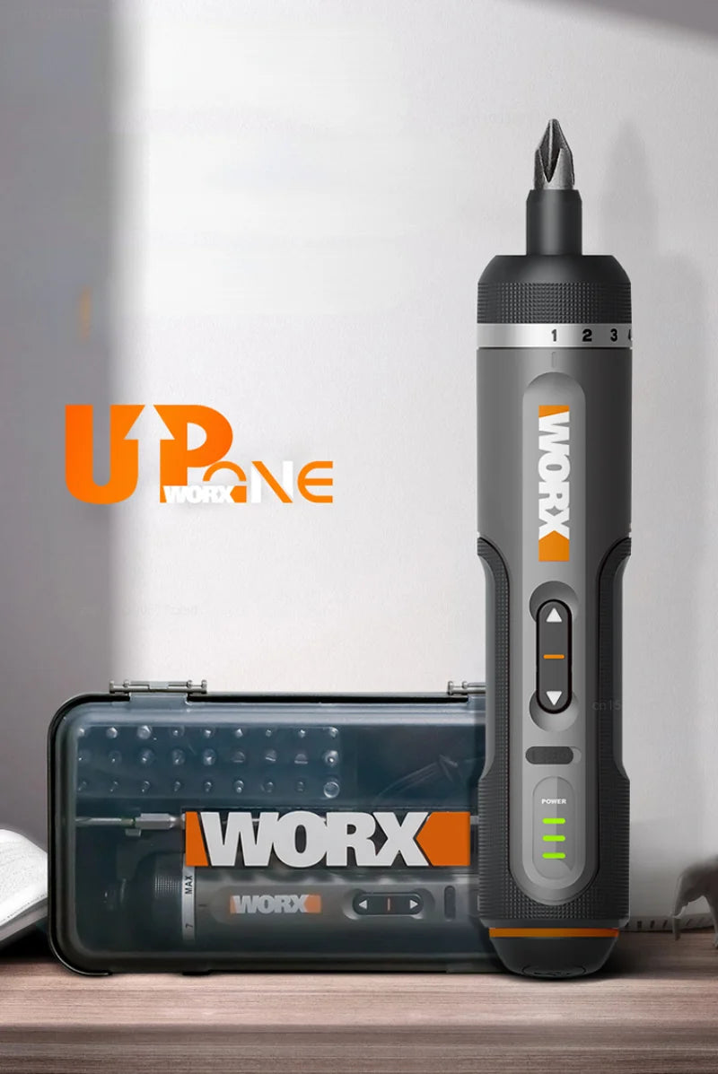 WORX WX242 Mini Electric Screwdriver Set – Smart Cordless Rechargeable Power Tool with 30 Bit Set