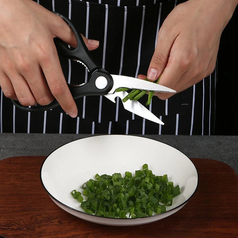 Laser Damascus Kitchen Knife & Scissors Set – Stainless Steel Sharp Chef Knives with Sharpening Rod for Cooking