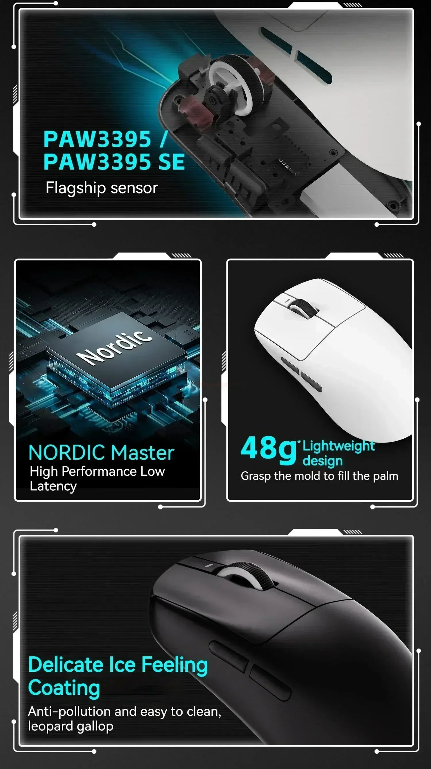 VGN VXE Dragonfly R1 Pro Max Gaming Mouse – Wireless, Bluetooth, 3395 Sensor, Lightweight 54g, Rechargeable