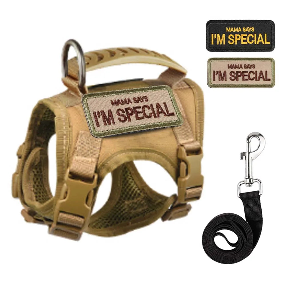 Escape-Proof Cat & Small Dog Harness Set – Adjustable Tactical Harness with Leash & Control Handle