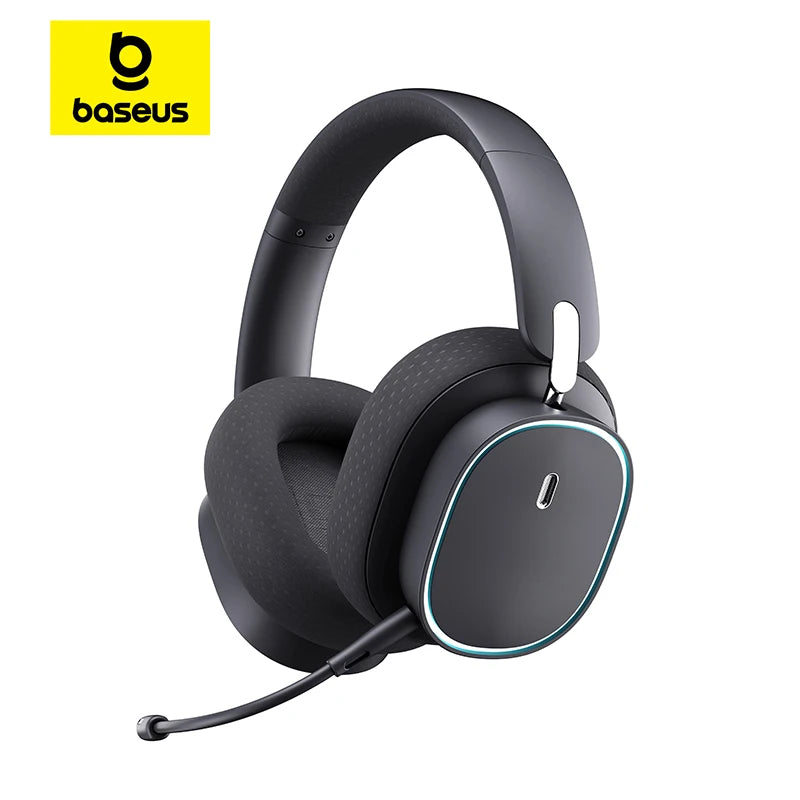 Baseus GH02 Wireless Gaming Headphones with Mic | Bluetooth 5.3, 40mm Drivers, RGB, 2.4G/Wired/BT – 40H Battery, Over-Ear Headset