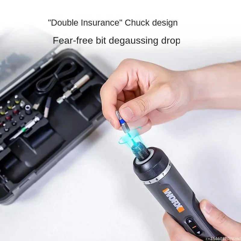 WORX WX242 Mini Electric Screwdriver Set – Smart Cordless Rechargeable Power Tool with 30 Bit Set