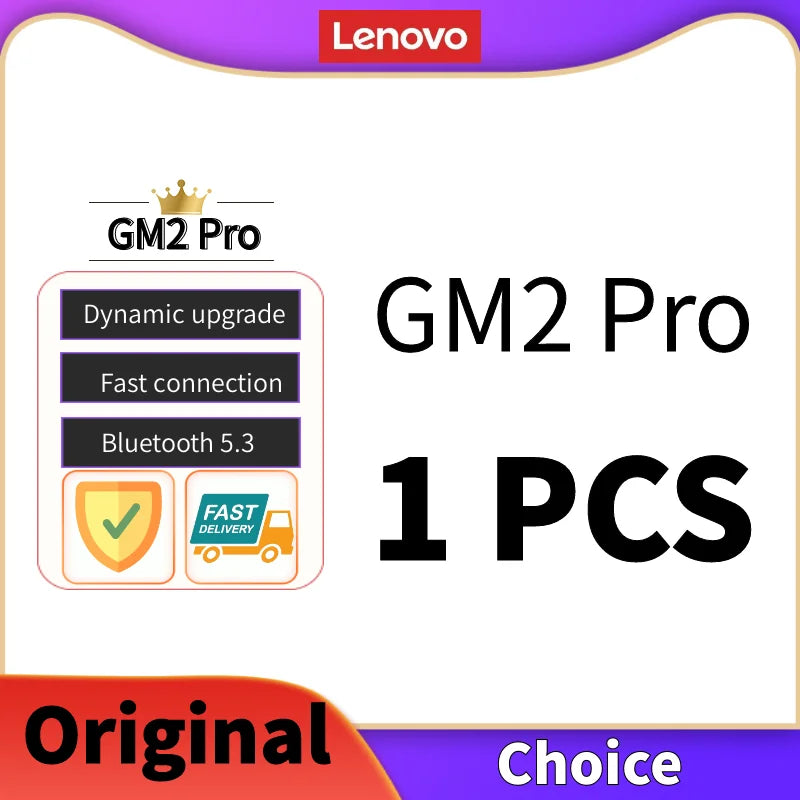 Lenovo GM2 Pro Bluetooth 5.3 Wireless Earphones – In-Ear Gaming & Music Headset with Low Latency, Waterproof Sports Design