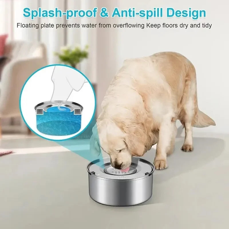 Big Capacity Stainless Steel Dog & Cat Water Bowl – No-Spill, Anti-Splash, Non-Slip Pet Feeder