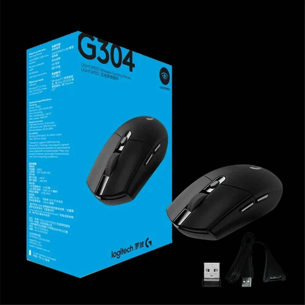 Logitech G304 / G305 / G102 Wireless Gaming Mouse | HERO Sensor 12000DPI | LIGHTSPEED 2.4G | 6 Programmable Buttons | For FPS & MOBA Games