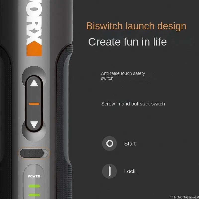 WORX WX242 Mini Electric Screwdriver Set – Smart Cordless Rechargeable Power Tool with 30 Bit Set