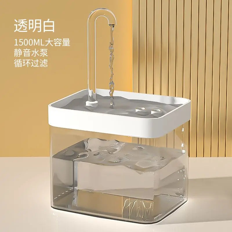 Ultra-Quiet Cat Water Fountain – Smart Automatic Pet Water Dispenser with Filter, 1.5L Recirculating Pump & Burnout Protection