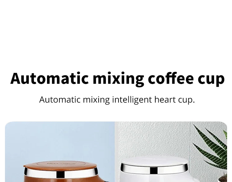 Automatic Mixing Cup Battery Portable Coffee Electric Mixing Stainless Steel Rotary Magn,