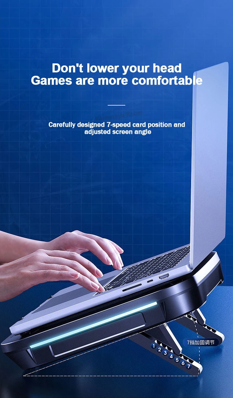 FL08 Laptop Cooling Pad – Adjustable Stand with Powerful Fan & Strong Wind Pressure for Gaming Laptops & Notebooks