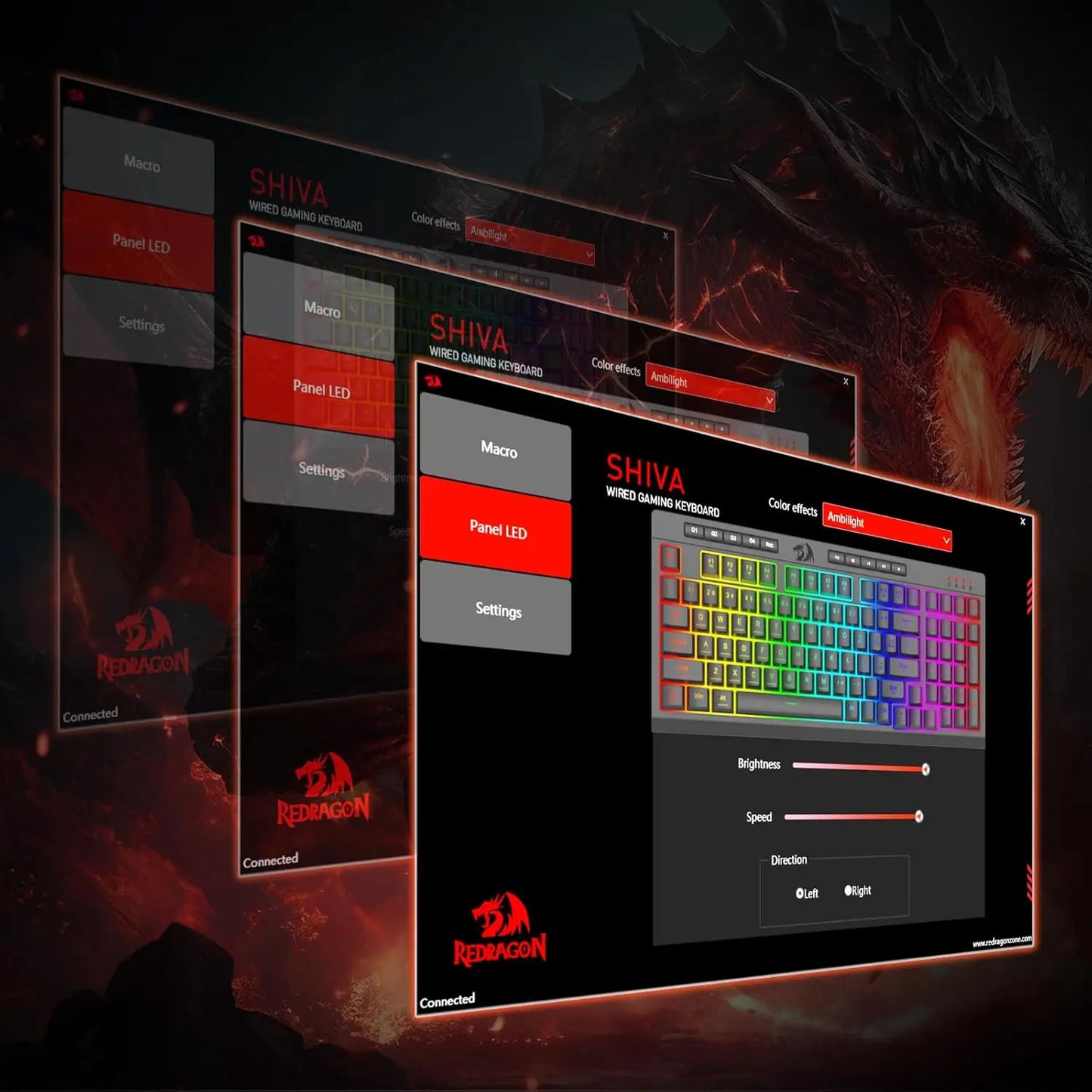 Redragon K515 Shiva RGB Gaming Keyboard | 98 Keys Mechanical Feel | Linear Switch | Detachable Wrist Rest | USB Wired