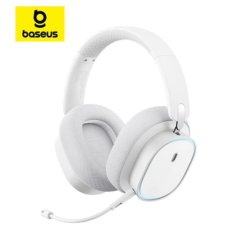 Baseus GH02 Wireless Gaming Headphones with Mic | Bluetooth 5.3, 40mm Drivers, RGB, 2.4G/Wired/BT – 40H Battery, Over-Ear Headset