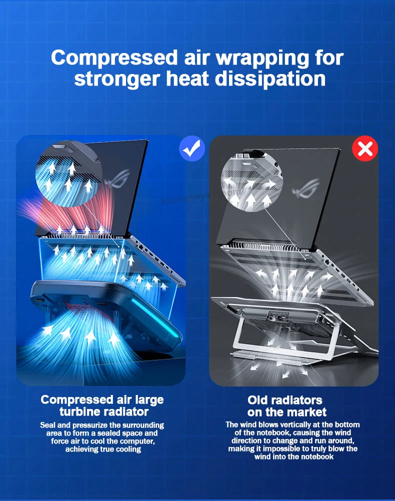 FL08 Laptop Cooling Pad – Adjustable Stand with Powerful Fan & Strong Wind Pressure for Gaming Laptops & Notebooks