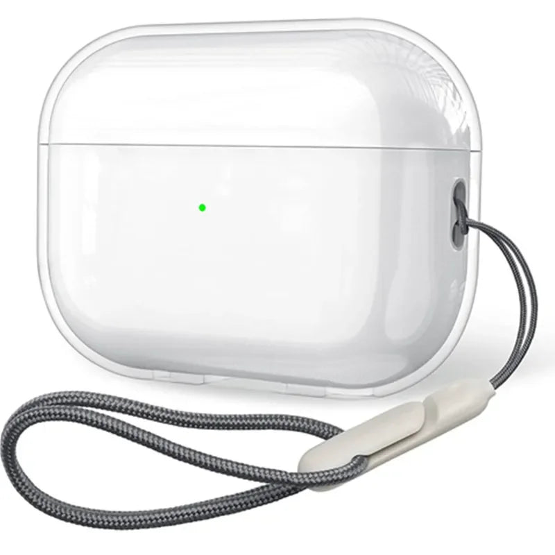 Clear TPU Earphone Case with Lanyard for AirPods Pro 2, AirPods 3, 2, 1 – Shockproof Transparent Protective Cover
