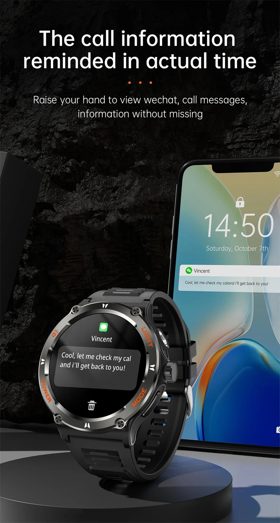2024 New Outdoor Sport Smartwatch – GPS, Compass, LED Flashlight, 3ATM Waterproof, BT5.3 Call for Huawei & Xiaomi