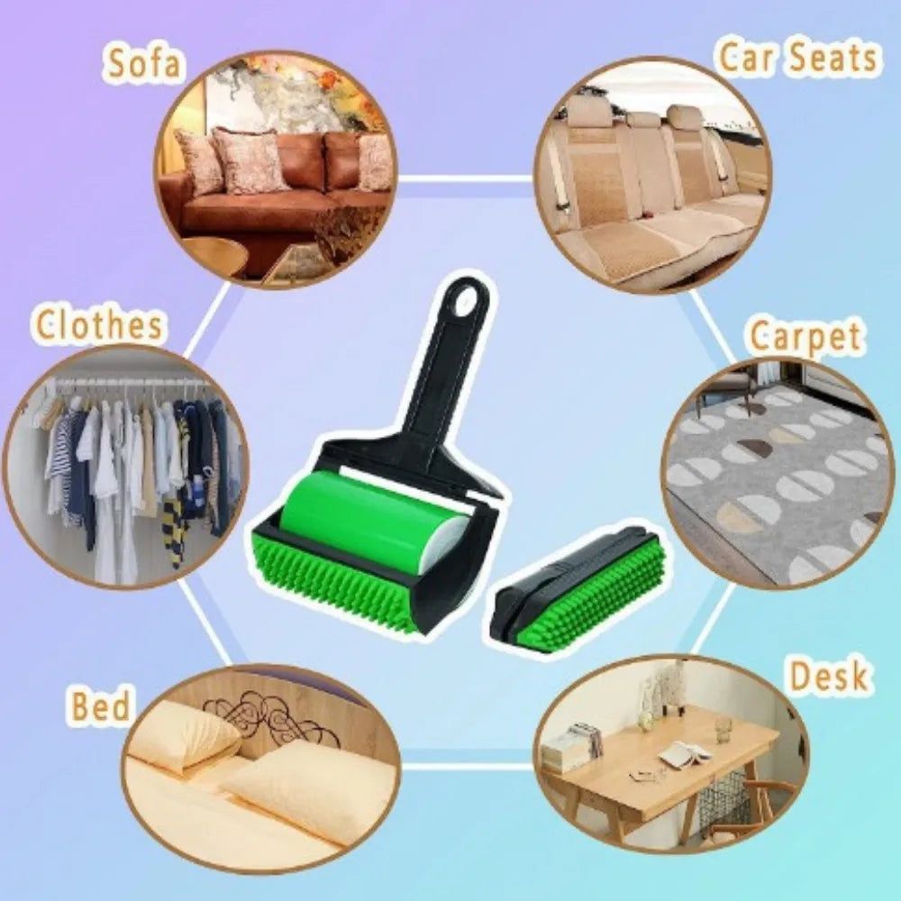 Reusable Sticky Lint Roller – Pet Hair Remover Brush for Clothing, Carpet & Furniture